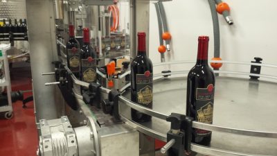 Bottling the new Gervasi Vineyard - Pro Football Hall of Fame Wine